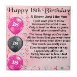 Sister Poem  -   18th Birthday Design Tile<br><div class="desc">A great gift for a sister on her 18th birthday.</div>