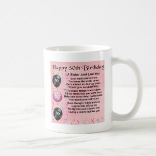 sister poem - 50th birthday design coffee mug