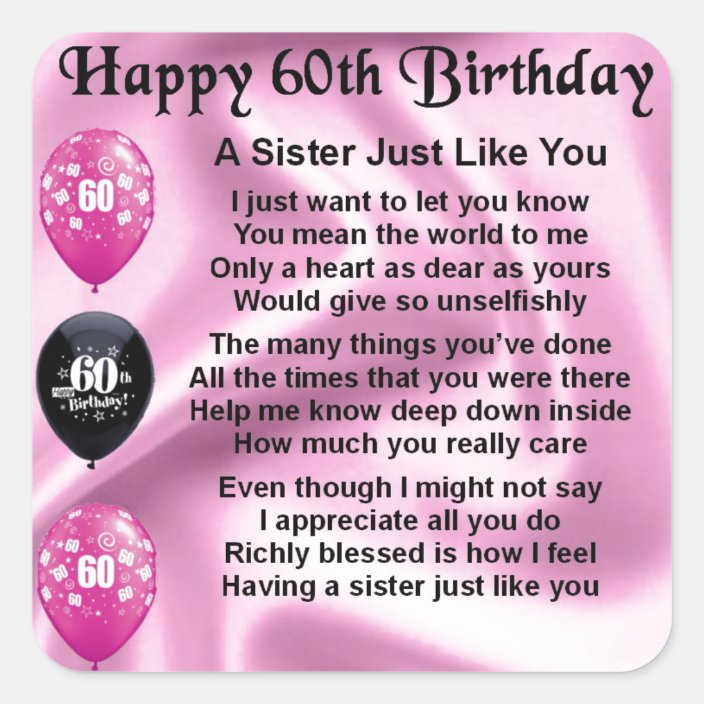 ideas for sisters 60th birthday