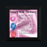 Sister Poem  - 80th Birthday Jewelry Box<br><div class="desc">A great gift for a sister on her 80th birthday</div>