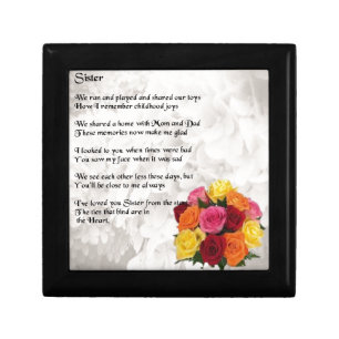 Sister Poem - Flowers Keepsake Box