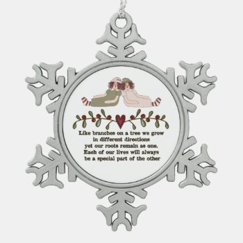 Sister Poem Holiday Christmas Snowflake Ornament by doodlesfunornaments at Zazzle