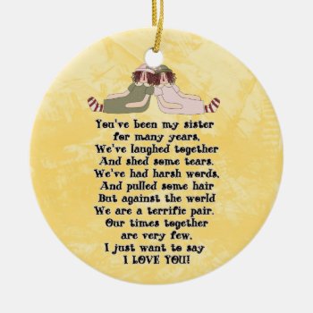 Sister Poem Ornament by doodlesfunornaments at Zazzle