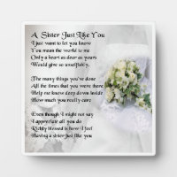 Sister Poem Plaque - Wedding Design