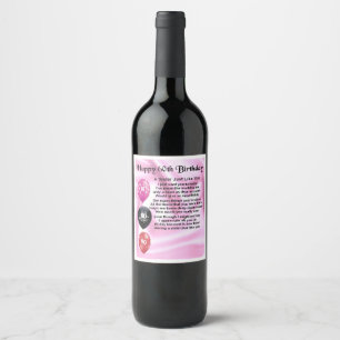 Sister Poem Wine Bottle Label - 60th Birthday