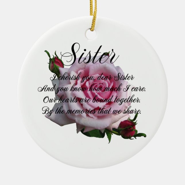 SISTER QUOTE CERAMIC ORNAMENT (Front)