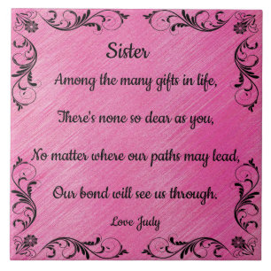 SISTER QUOTE CERAMIC TILE
