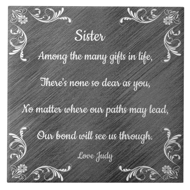 SISTER QUOTE CERAMIC TILE (Front)
