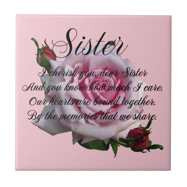 SISTER QUOTE CERAMIC TILE (Front)