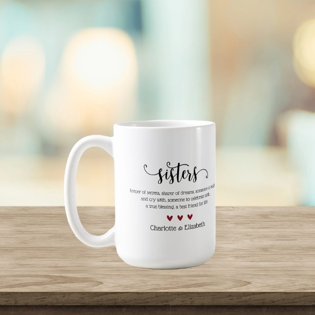 Sister Quote Custom Name Personalized Coffee Mug (Creator Uploaded)