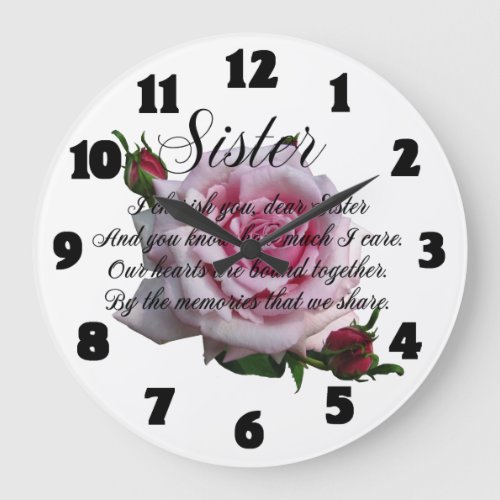 SISTER QUOTE LARGE CLOCK