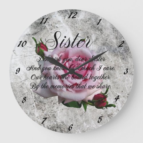 SISTER QUOTE LARGE CLOCK