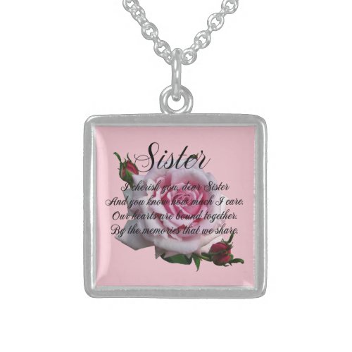SISTER QUOTE STERLING SILVER NECKLACE