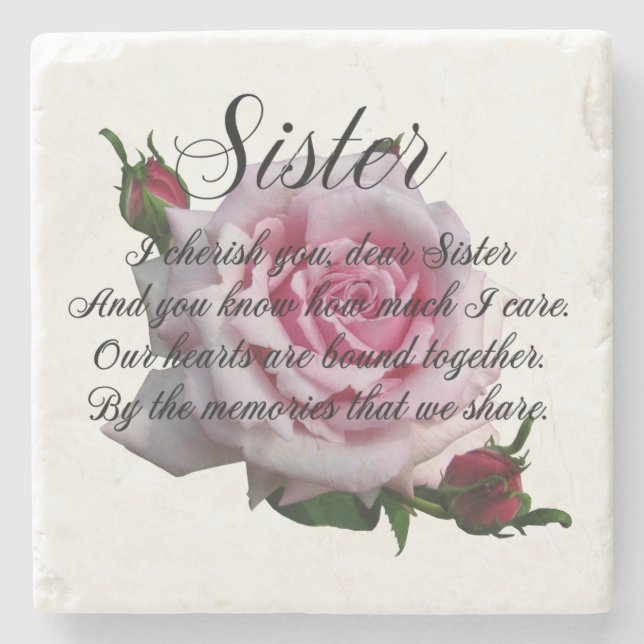 SISTER QUOTE STONE COASTER (Front)