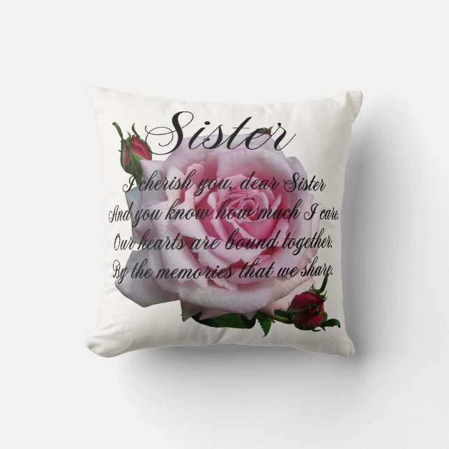 SISTER QUOTE THROW PILLOW (Front)