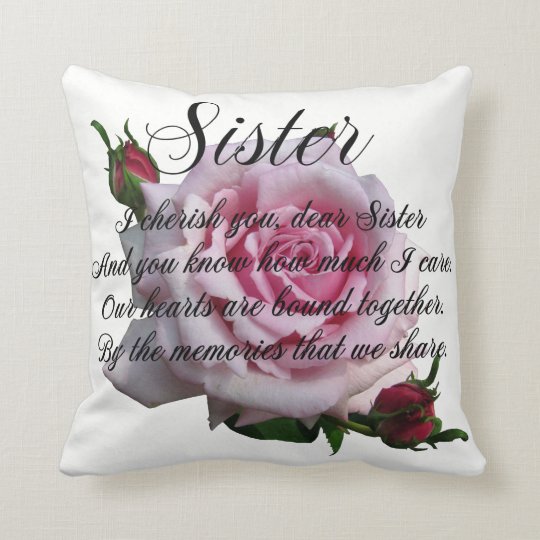 SISTER QUOTE THROW PILLOW | Zazzle.com