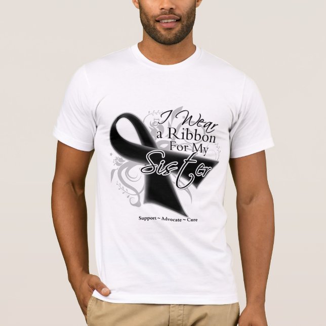 Sister Ribbon - Melanoma Skin Cancer T-Shirt (Front)