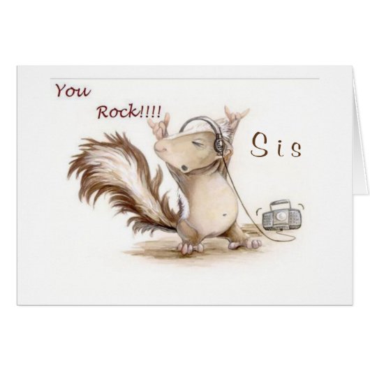 **SISTER** ROCKS AT AND ***ANY AGE*** CARDS (Front Horizontal)