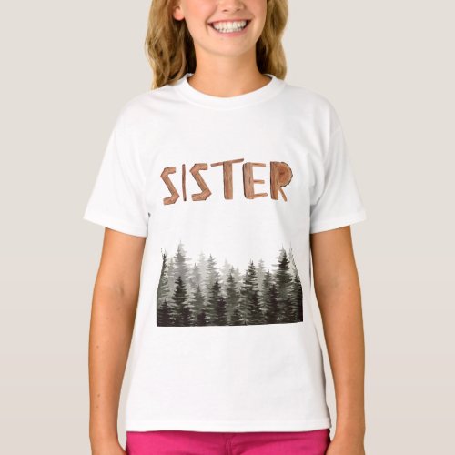 Sister Rustic Green Trees T_Shirt