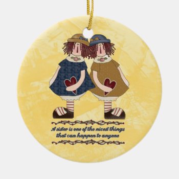 Sister Sentiment Ornament by doodlesfunornaments at Zazzle
