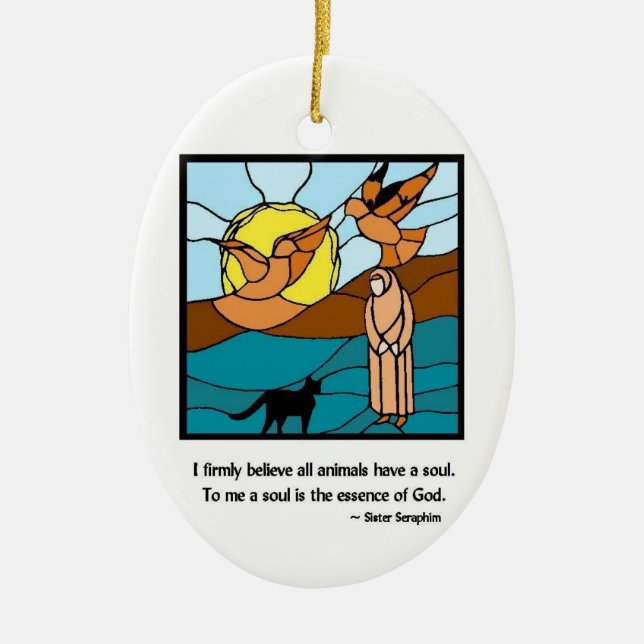 Sister Seraphim Stained Glass- Ornament (Front)