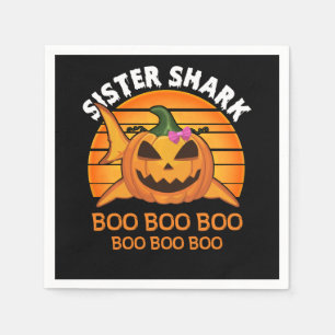 Sister Shark Boo Boo Boo Funny Halloween Gifts Napkins
