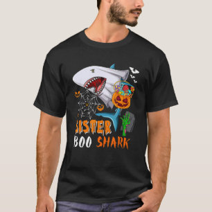 Sister Shark Boo Halloween Shark Boo Ghost Candy P T-Shirt
