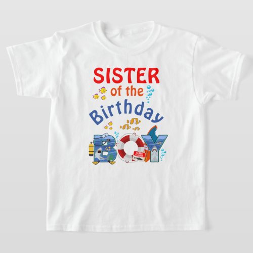 Sister Shark of the Birthday Boy  T_Shirt