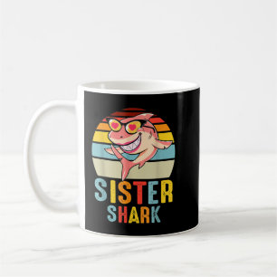 Sister Shark Vintage Retro Shark Lover Mother's Da Coffee Mug