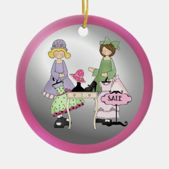 Sister Shopping Memories Ornament by doodlesfunornaments at Zazzle