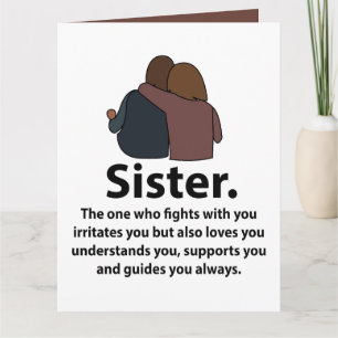 Sister Sibling Sister Love Sisterhood Quote Card