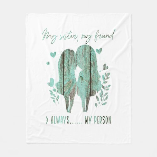 Sister Silhouette with Quote Fleece Blanket