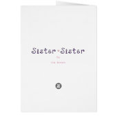 Sister - Sister Card (Back)