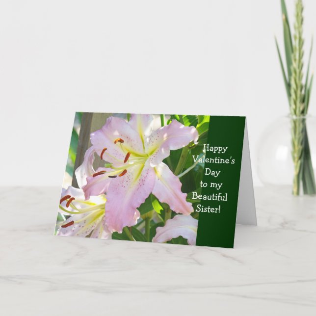 Sister Sisters Happy Valentine's Day Card Pink (Front)