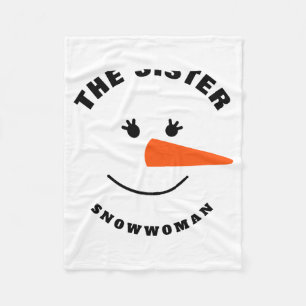 Sister Snowman Face Squad Matching Family Costume Fleece Blanket