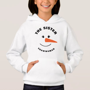Sister Snowman Face Squad Matching Family Costume Hoodie