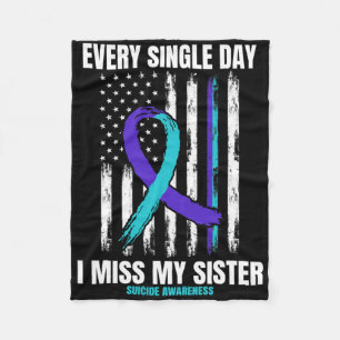 Sister Suicide Awareness Prevention American Flag  Fleece Blanket