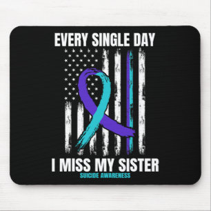 Sister Suicide Awareness Prevention American Flag Mouse Pad