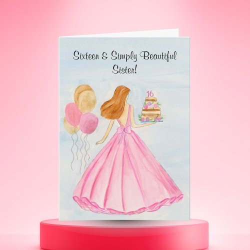 Sister Sweet 16 Birthday Cake Girl 