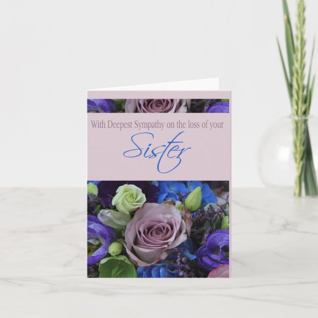 Sister Sympthy card with Roses (Front)