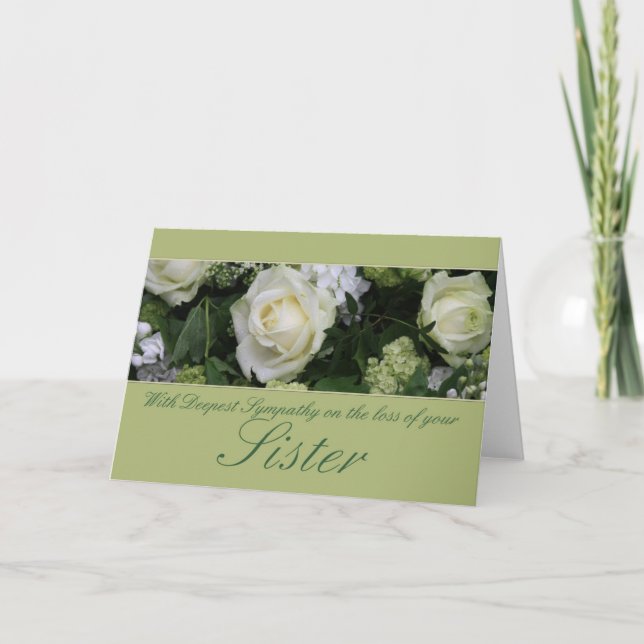 Sister Sympthy card with Roses (Front)
