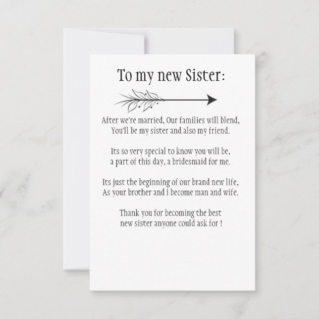 sister to be invitation (Front)