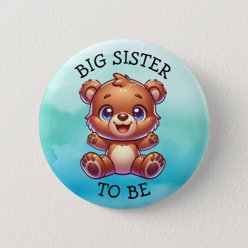 Sister To Be  Woodland Creatures Baby Shower  Button