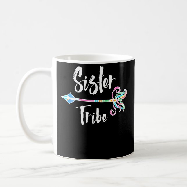 Sister Tribe Tribal Arrow Bright Colors Coffee Mug (Left)