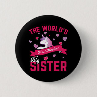 Sister Unicorn Gift Big Sister Magical Unicorn Button