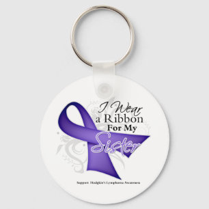 Sister Violet Ribbon-  Hodgkins Lymphoma Keychain