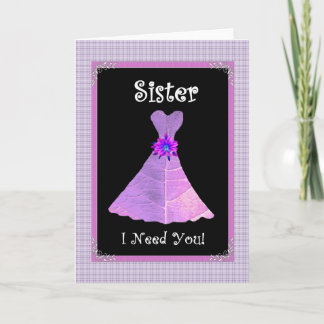 Sister Wedding Invite - Purple Gown