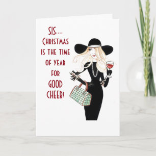 **SISTER** WINE FOR SURE!!!! CELEBRATE CHRISTMAS! HOLIDAY CARD