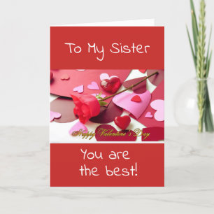 **SISTER** WISH YOU CHOCOLATES AND LOVE VALENTINE HOLIDAY CARD