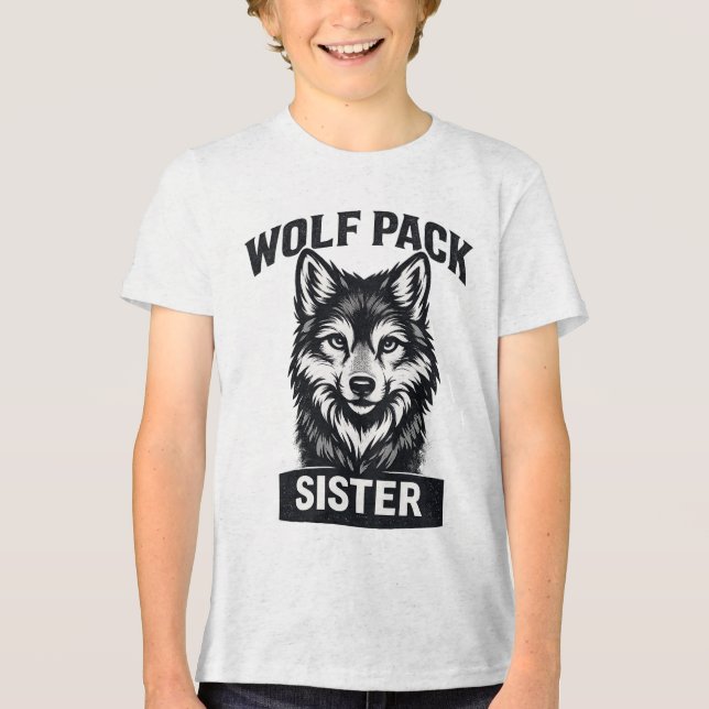 Sister Wolf pack Family matching tee shirt (Front)